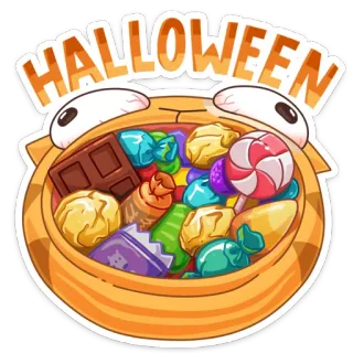 🍬 HALLOWEEN хэллоуин, конфеты, сладости, угощения, шоколад, леденец, праздник telegram sticker
