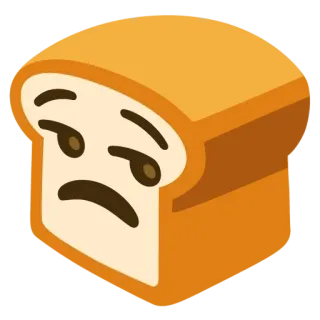 🍞 roti, makanan, emoji, sedih, roti panggang, sarapan telegram sticker