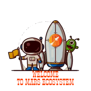🙂 WELCOME TO MARS BOOSTSYSTEM space, astronaut, rocket, alien, mars, welcome, boost, system telegram sticker