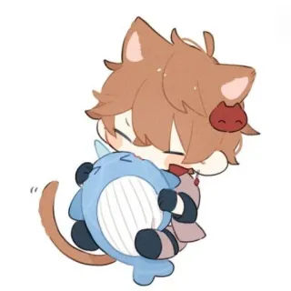 😸 gato, gatito, animal, lindo, kawaii, orejas, cola, orejas de gato, dibujo animado whatsapp sticker