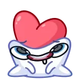 ❤️ adesivo, personaggio, cartone animato, carino, cuore, divertente telegram sticker