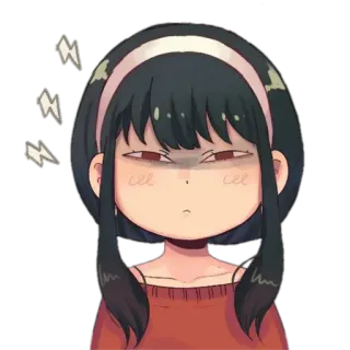 😤 Yor Forger Spy × Family Anime, Cartoon, Charakter, Spy Family, Yor, Forger, Wütend, Genervt telegram sticker