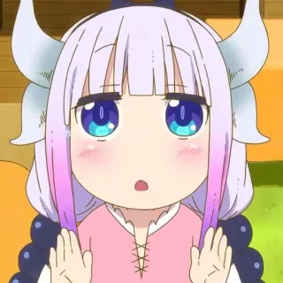 🤍 Kanna Kamui Miss Kobayashi's Dragon Maid Anime, Drago, Carino, Kanna Kamui, Kawaii telegram sticker