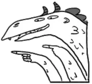 😎 dragon, pointing, creature, cartoon, animal telegram sticker