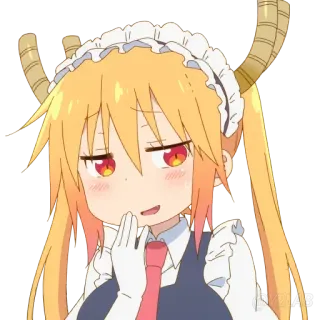 🤭 Tohru Miss Kobayashi's Dragon Maid Anime, Dragón, Maid, Lindo, Divertido whatsapp sticker