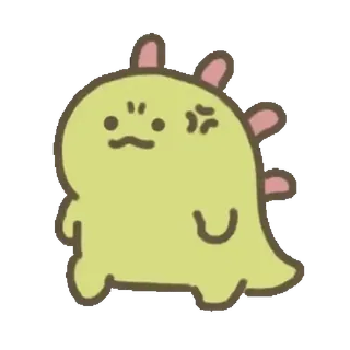 💚 динозавр, милый, мультик, монстр, стикер, смешной telegram sticker