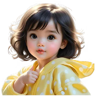 😉 criança, menina, fofo, retrato, adorável, bebê telegram sticker