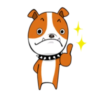 👍 cane, cartone animato, animale, carino, pollice in su telegram sticker