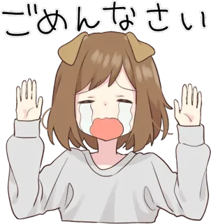 🙏 ごめんなさい Anime, Entschuldigung, Entschuldigung, Weinen whatsapp sticker