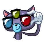 👓 kucing, kartun, kacamata, keren, lucu, stiker, animasi telegram sticker