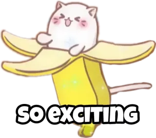 🤩 so exciting 고양이, 바나나, 행복한, 귀여운, 신나는 telegram sticker