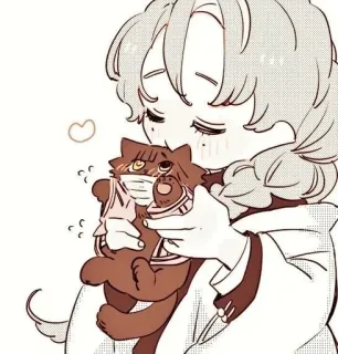 💕 anime, cute, cat, mask, heart telegram sticker