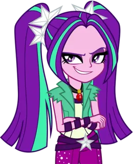 😏 Aria Blaze My Little Pony: Equestria Girls Equestria Girls, Aria Blaze, My Little Pony, Dibujos animados, Mujer, Villana, Animación telegram sticker