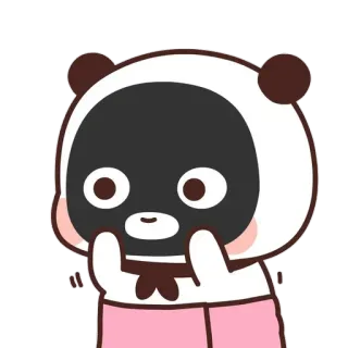 🍼 Kreskówka, Uroczy, Panda, Uroczy, Kawaii, Naklejka telegram sticker