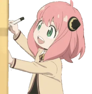 😌 Anya Forger Spy x Family Anya Forger, Spy x Family, Anime, Hoạt hình, Dễ thương, Cô gái, Bản vẽ, Bút đánh dấu telegram sticker