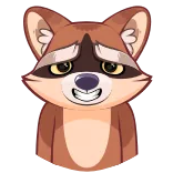 😬 Waschbär, Tier, süß, Cartoon whatsapp sticker