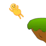 😐 崖, 落下, 漫画, キャラクター, 黄色 whatsapp sticker