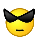 😎 Emoji, Fajne, Okulary przeciwsłoneczne, Żółty whatsapp sticker