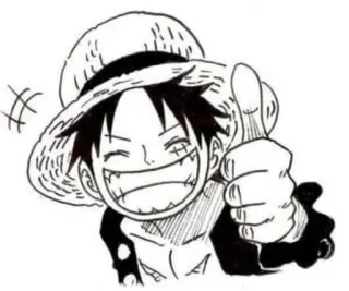 👍 Monkey D. Luffy One Piece Anime, Manga, Pirate, Luffy, One Piece, Chapeau de paille, Dessin animé, Personnage whatsapp sticker