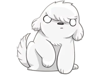 😳 hond, dier, schattig, cartoon, wit telegram sticker