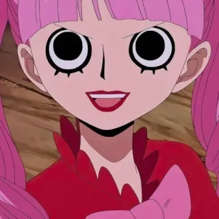 🐰 Perona One Piece Anime, Cartone animato, Capelli rosa, Ragazza, Cattivo, Personaggio One Piece whatsapp sticker