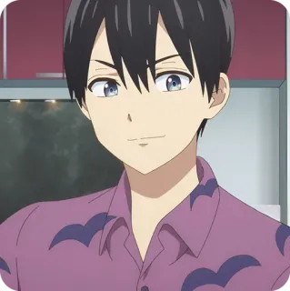 😏 anime, uśmiechnięty, słodki, męski, kreskówka telegram sticker