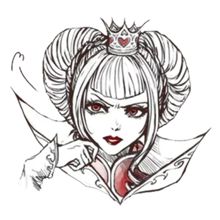 😤 Queen of Hearts Alice in Wonderland Queen of Hearts, Alice in Wonderland, villain, character, fantasy telegram sticker