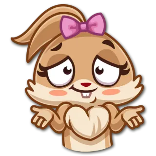 😕 coelho, desenho animado, fofo, animal, adesivo, caprichoso telegram sticker