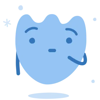 😳 sedih, wajah, emoji, biru, emosi, kartun telegram sticker