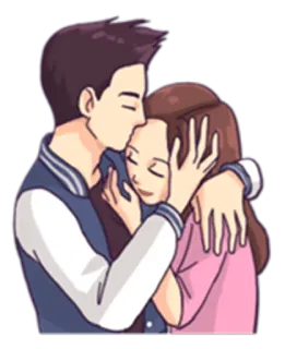 💑 pareja, amor, abrazo, afecto, romance, dibujos animados, emociones telegram sticker