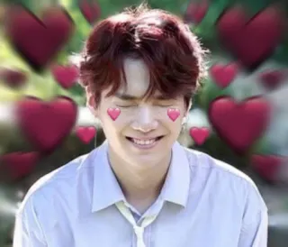 💗 amor, corações, sorrindo, pessoa, afeição, fofo, kpop, feliz whatsapp sticker
