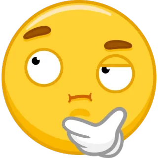 🤔 Emoji, Pensée, Confus, Réflexion, Incertain, Question, Jaune telegram sticker