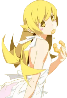 🍩 Shinobu Oshino Monogatari Аниме, Девушка, Пончик, Синобу Осино, Monogatari telegram sticker