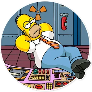 😐 Homer Simpson The Simpsons Homer Simpson, personnage de dessin animé, centrale nucléaire, détente, flemmard telegram sticker