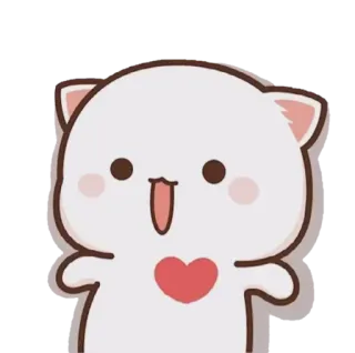 ✨ dễ thương, mèo, trái tim, động vật, kawaii telegram sticker