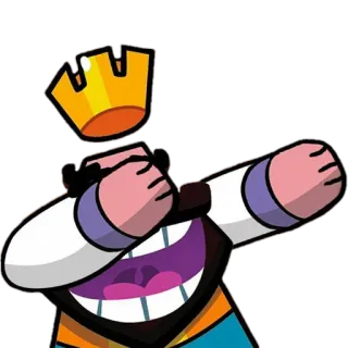 😆 clash royale, dab, king, crown, emote telegram sticker