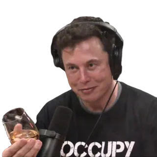 🥃 Elon Musk OCCUPY elon musk, occupy, adesivo político, beber, meme telegram sticker