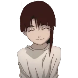 😊 Lain Iwakura Serial Experiments Lain anime, character, smile, lain iwakura, serial experiments lain telegram sticker
