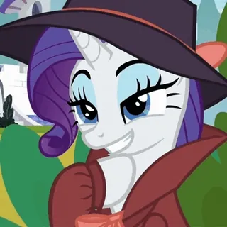 😏 Rarity My Little Pony poney, dessin animé, chapeau, licorne, Rarity, MyLittlePony telegram sticker