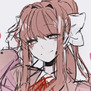 📄 Monika Doki Doki Literature Club animé, mignon, fille, école, uniforme telegram sticker