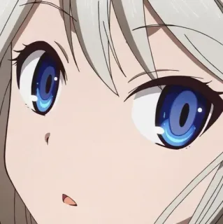 😧 anime, meisje, close-up, ogen, portret, illustratie whatsapp sticker