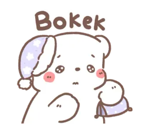 💬 Bokek fofo, sonolento, animal, urso, desenho animado telegram sticker