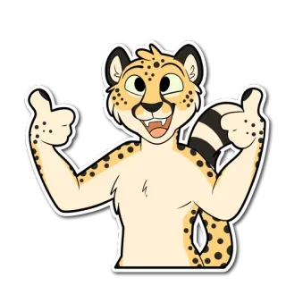 👍 치타, 동물, 좋아요, 털복숭이, 행복한 telegram sticker