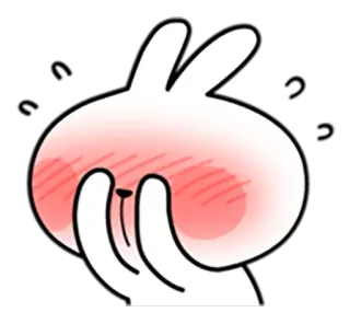 🙈 conejo, lindo, kawaii, conejo, tímido, sonrojado whatsapp sticker