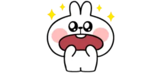 😍 coniglio, carino, kawaii, brillantini, felice, sorpreso, cartone animato telegram sticker