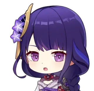 🎆 Raiden Shogun Genshin Impact raiden shogun, genshin impact, anime, video game, character, purple hair, sticker, cute, chibi telegram sticker