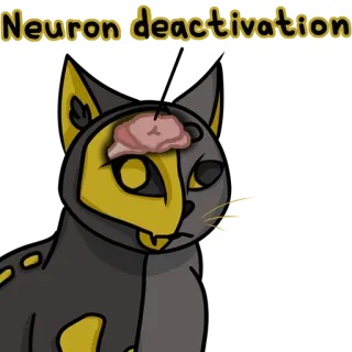 🍞 Neuron deactivation 猫, 大脑, 神经元, 停用, 搞笑, 卡通 telegram sticker