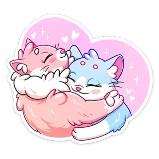 🤗 chat, sticker, dessin animé, mignon, amour, kawaii, animaux, coeur telegram sticker