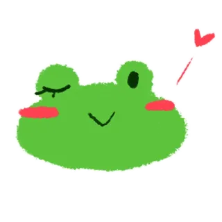 😘 rana, carino, cartone animato, cuore, animale, anfibio whatsapp sticker