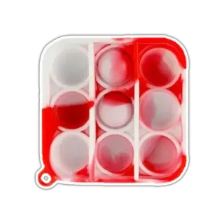 🅾 Pop It, Fidget Toy, Gioco sensoriale, Rosso, Bianco, Quadrato whatsapp sticker